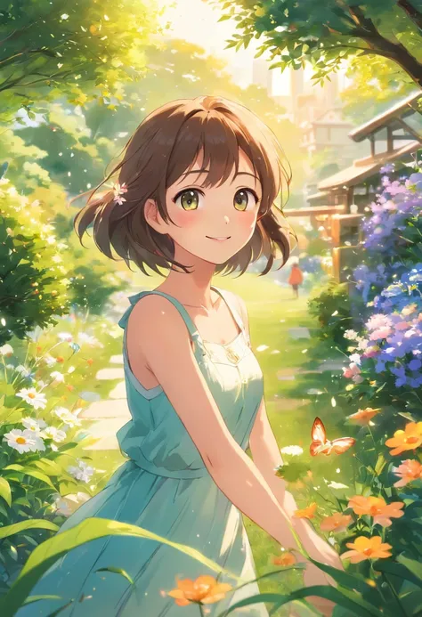 (best quality, highres, masterpiece:1.2), flowers covering the garden, joyful girl, vibrant colors, cute hamster, beautiful detailing, sunlight, soft shadows, realistic rendering, bokeh effects, fluttering butterflies, fresh green grass, colorful blossoms,...