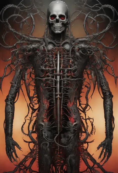 (masutepiece, Best Quality: 1.2), ultra-detailliert, Highest detail, (body horror: 1.4), (biomachine: 1.3), (Bloody: 1.2), creatures, (Colorful: 1.2), Diabolical, (Machine: 1.3), Hans Giger, Many hands, (Zentangle: 1.2), Black color scheme