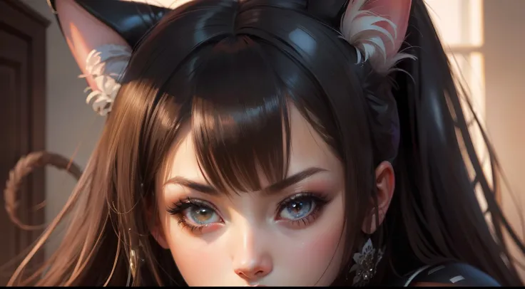 a close up of a woman in a cat suit posing for a picture, seductive anime girls, extremely detailed art germ, Model IG | Art germ, art-style, Fanart Meilleure ArtStation, Art germ on ArtStation Pixiv, beautiful and seductive anime woman, Art germ. anime il...