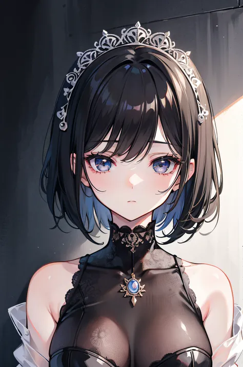 {Masterpiece},{Best quality},{1girll}, Cute, Amazing, Beautiful detailed eyes, Black eyes, Short hair, Black hair,finedetail,Depth of field,Extremely detailed CG,Original, extremelydetailedwallpaper,Upper body, view the viewer