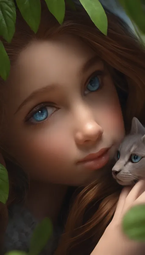 um gatinho bonito, altamente detalhado com cores ricas, clear facial features, olhos altamente detalhados e expressivos, cinemactic, Volumetric lighting, Cinematic lighting, olho, perfeito, olhos realistas, Pintura digital, complexo, altamente detalhado, a...