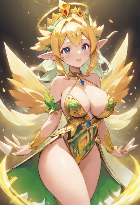 elf queen, luxury dress, big boobs