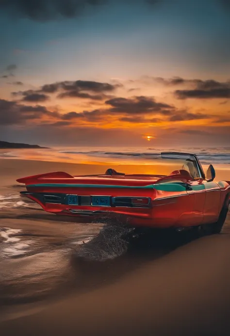 carro de corrida na praia