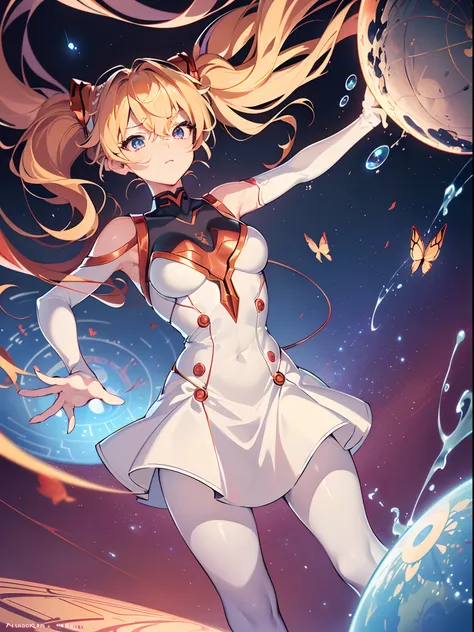 ((souryuu asuka langley,headgear,grey sundress,sexy thighs,Blonde,side twintails)),(Glowing eyes:1.233), diffuse reflection, high-profile, majestic,(standing,outstretched hands,imminent kiss,blushing,adorable face,bishoujo,kawaii,)(Beautiful and detailed e...