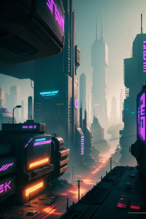 Cyberpunk city in the wasteland wallpaper