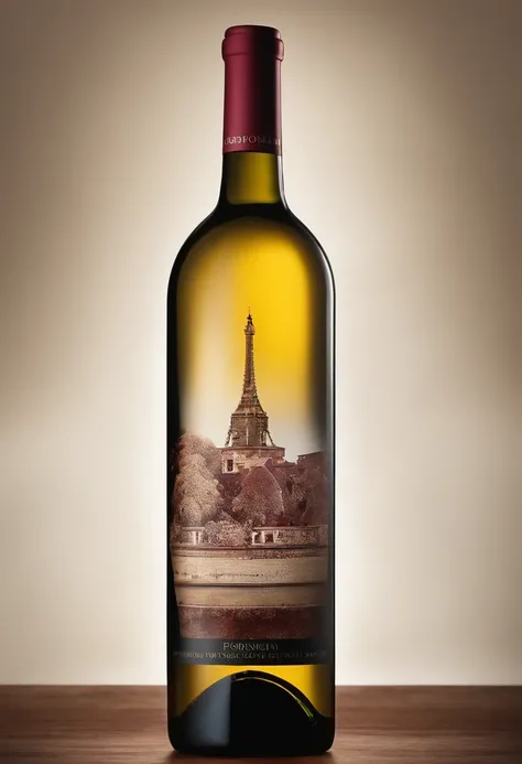 A bottle of foreign wine，white backgrounid