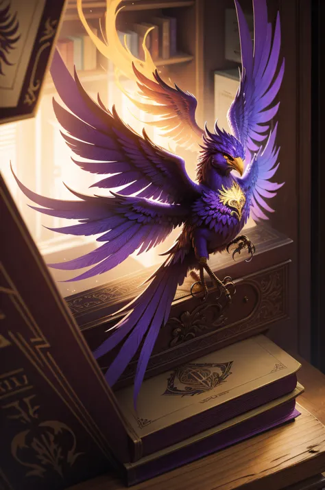 Phoenix reborn from a purple book