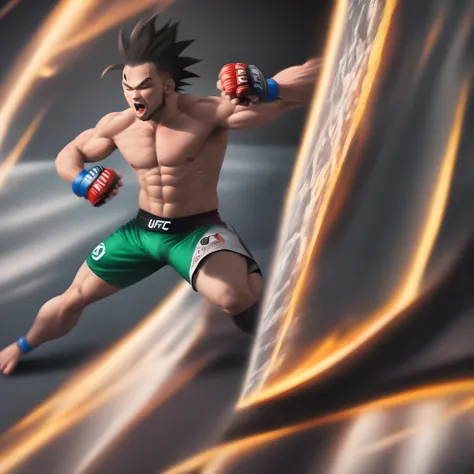 UFC fighter with dragon ball dash