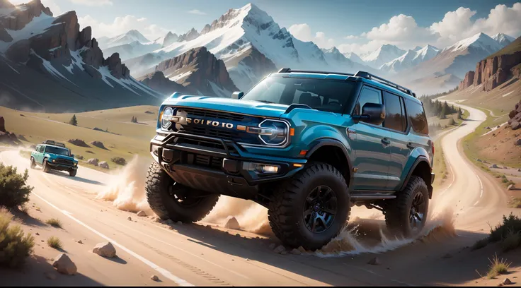 ford bronco driving on mountain roads