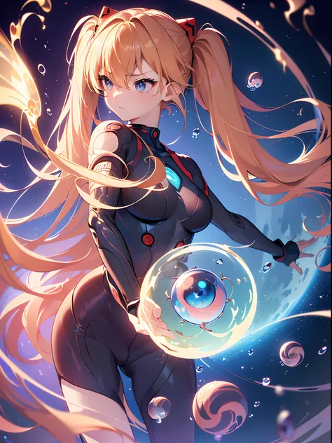 ((souryuu asuka langley,headgear,grey sundress,sexy thighs,Blonde,side twintails)),(Glowing eyes:1.233), diffuse reflection, high-profile, majestic,(outstretched hands,blushing,adorable face,cute face,vulnerable face,bishoujo,kawaii,)(Beautiful and detaile...