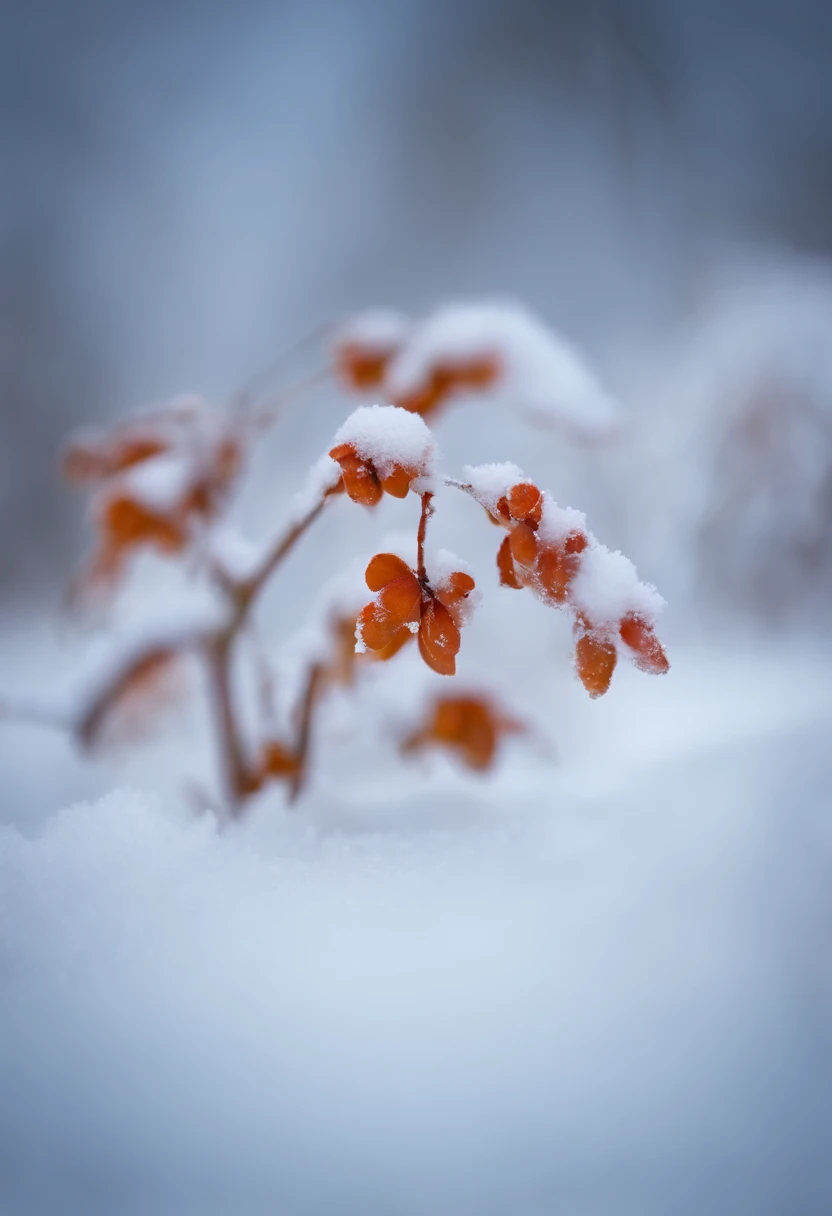 Snow closeup, Macro Close Shot