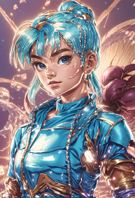 um close up de uma mulher com cabelos loiros e olhos azuis, portrait anime space cadet girl, 8 0 s estilo de arte anime, Bulma de Dragon Ball, 8 0 s vibe anime, 8 0 s estilo anime, no estilo de arte do anime 8 0 s, 9 0 s estilo de arte anime, portrait knig...