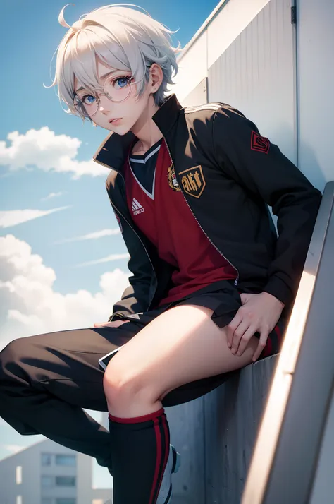 ren amamiya persona,menino anime,soccer uniform, glasses