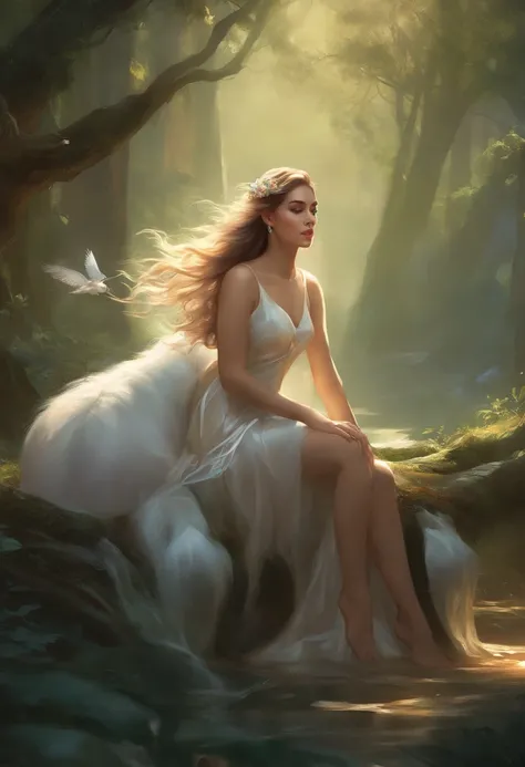 there is a fairy woman sitting on a unicorn in the woods, fantasy art style, beautiful fantasy art, fantasy art behance, beautiful detailed fantasy, wlop and ross tran, very beautiful fantasy art, ross tran 8 k, digital fantasy art ), realistic fantasy ill...