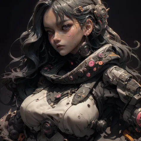 ((Most beautiful Niji image in the world)), ((best quality)), ((masterpiece)), ((Stunning detail)), ((Dramatic pose)) extreme close up candid photographic. Wet look, ((niji style)) gorgeous stunning cyberpunk young woman, long flowing hair, ((Niji style)) ...