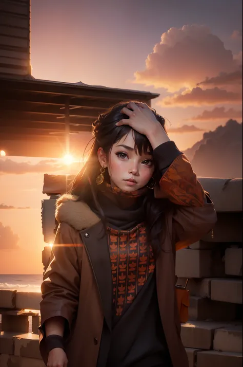 Change background sunset realistic face