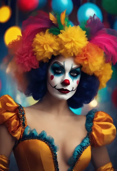 Garota, sexi, clown outfit, wallpaper