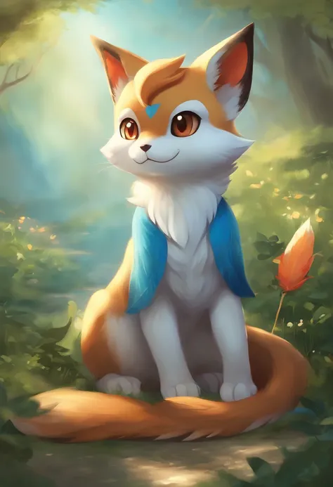 Pokémon , arte conceitual inspirada em Luma Rouge, Vencedor do concurso Pixiv, Arte peluda, Fox de League of Legends Chibi, illustration pokemon, vivia, estilo de arte pokemon, rabo de cavalo, :3, arte fursona, Arte peluda!!!, Sora como um gato, Krystal, d...