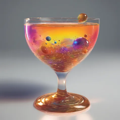 The universe in a cup, The whole universe exists inside the glass....., Planets and galaxies in a glass, Wooden dining table, super realistic, hyper detailed, dramatic lighting, 4k, ultra hd, Realistic, bright colours, A highly detailed, UHD Drawing, Pen a...