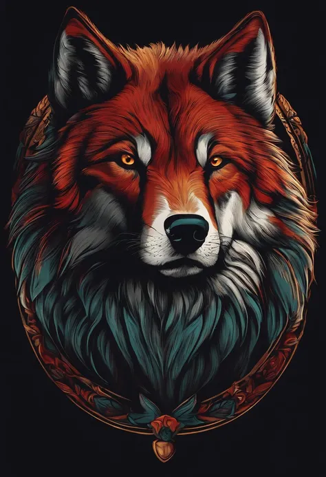 um logotipo em formato de lobo minirealista