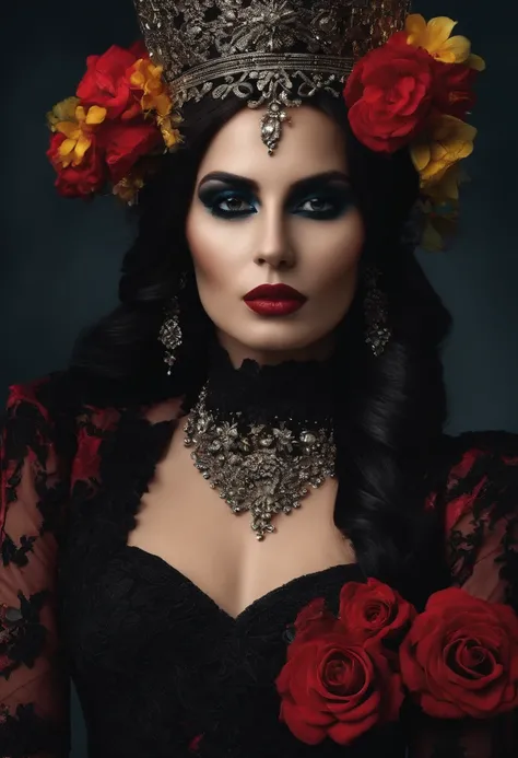 la muerte, vestido preto, detalhes preto