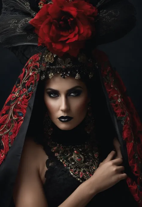 la muerte, vestido preto, detalhes preto