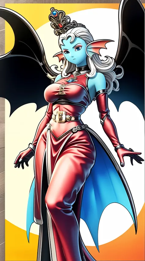 8K, High accuracy, Animation, married woman, Beautiful, a small face, Beautiful, Bright, Eye Highlights, Sexy, Erotic, beautiful line art.
light blue skin, Blue and orange gradient ear fins, wearing a black armor, Mixed black and white armor, Equipped with...