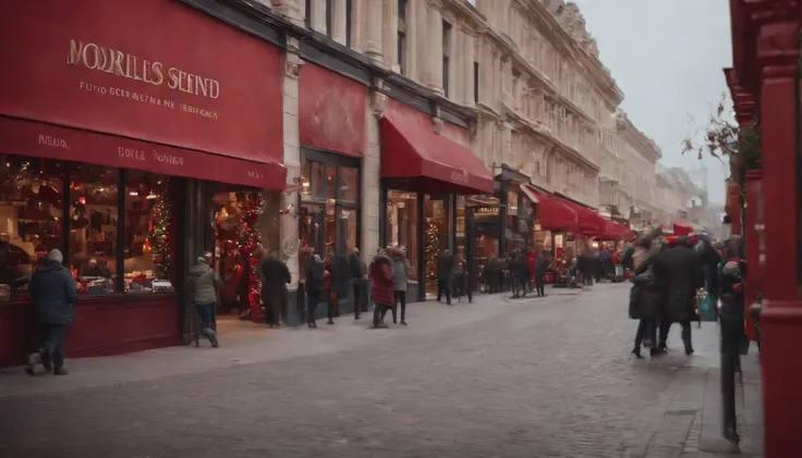 shop in downtown Wonderland, red theme