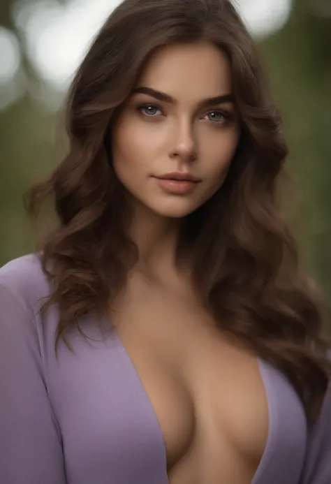 arafed woman completely naked, sexy girl with brown eyes, hyper realistic, meticulously detailed, portrait sophie mudd, brown hair and large eyes, selfie of a young woman, bedroom eyes, violet myers, without makeup, natural makeup, looking directly at the ...