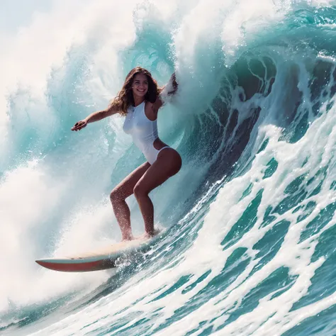 surfarista em top branco montando uma onda em uma prancha de surfar, surfare, Cavalgue o vento e as ondas, surfar, Asuka como modelo de surfarista, Capa da revista Surfer, fotografia de surfar, Alana Fletcher, Jen Bartel, foto de perfil, Papel de parede - ...