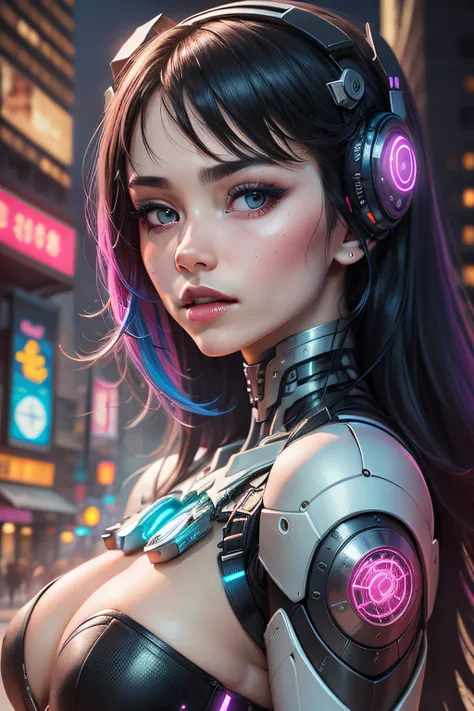 ((hyperrealistic, photorealistic, 8k, intricate details)) , (((masterpieces)))), best quality, ultra-detailed, a hot geisha, full breasts, fleshy lips, silky skin, cyborg, (mechanical limbs), hybrid machine woman, android girl, cyborg queen, robotic goddes...