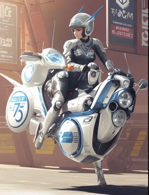 anime style woman riding a motorcycle with a helmet on, riding a futuristic motorcycle, wojtek fus, sitting on cyberpunk motorbike, 3 d octane render conceptart, octane cgsociety, sci-fi illustrations, sci - fi illustrations, motorcycle concept art, moebiu...