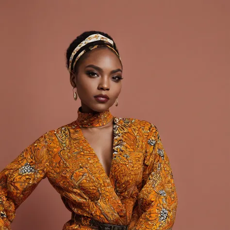 a woman in an african print novel design outfit, made for gen z young adults, shot on canon Eos 50d, breathtaking photo, trending on Instagram, catalogue image, full body