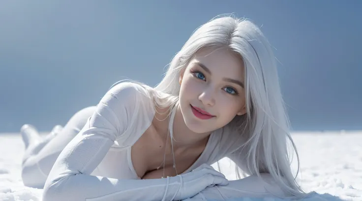 8K, Top Quality, Intricate Details, Ultra Detail, Ultra High Resolution, Masterpiece, random angle,  Slender, Smile, (Makeup: 0.4), (Fluffy Blue Eyes: 1.21), blue Eyes, looking at viewer, ((full body)), 1girl, solo, 1 girl, (( full body)), close up shot, k...