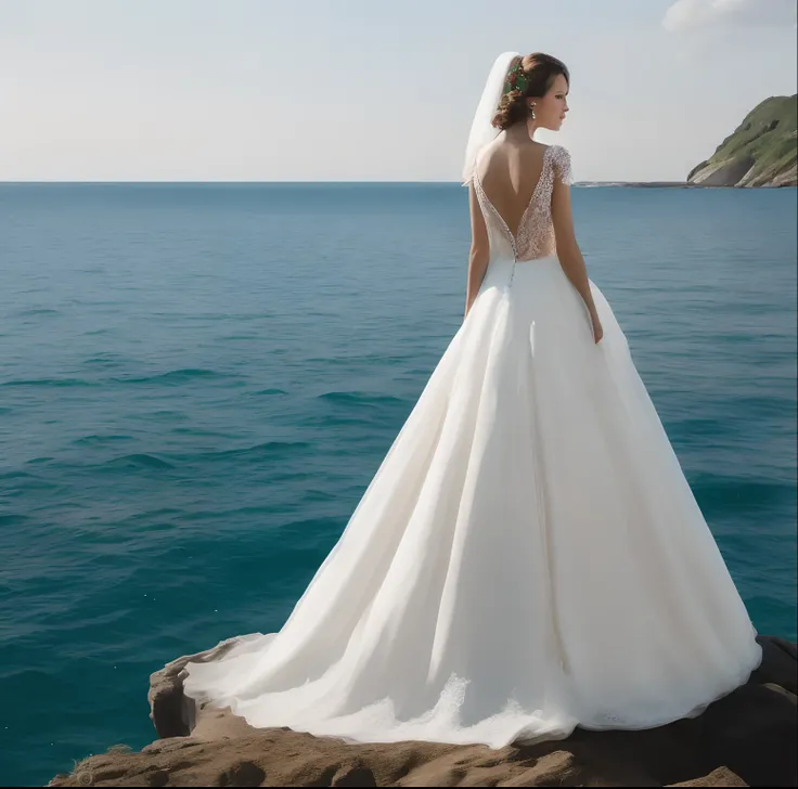 Kizi，The back does not look back，wedding gown，Into the sea