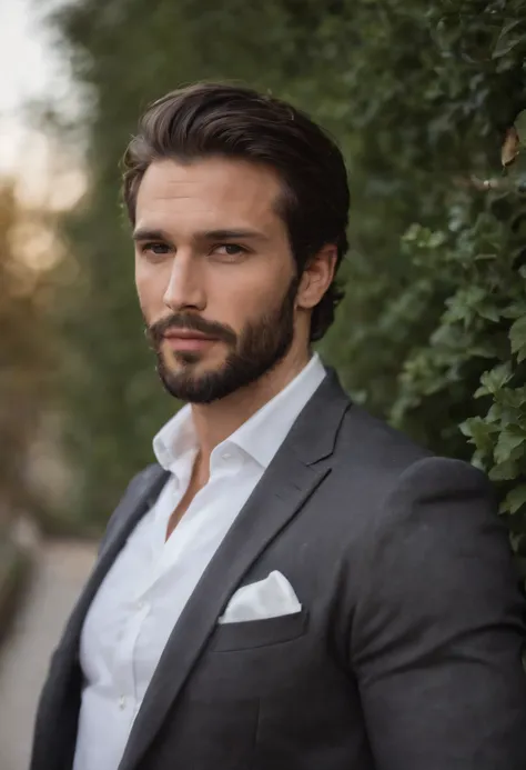 Homem lindo de terno , barba linda , homem sexy executivo, terno preto