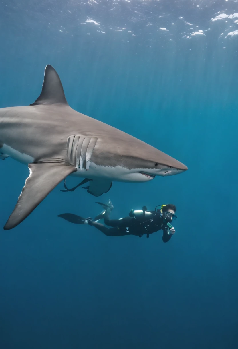 Snorkel and take photos with sharks，Shark candid moments captured