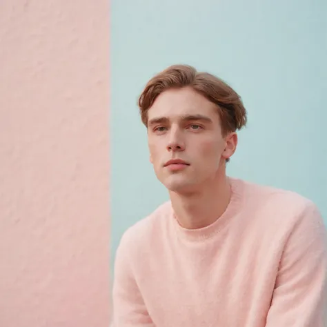 Man, neopop, pastel colors, by jimmy marble, portrait