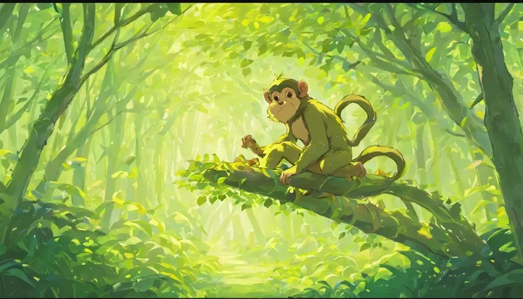 （bellow）（Turn into a monkey）（Fly into a primeval forest）（Swinging vines）（Chuangfei passes by a monkey eating bananas）（bellow）（Turn into a monkey）（Fly into a primeval forest）（Swinging vines）（Chuangfei passes by a monkey eating bananas）（bellow）（Turn into a m...