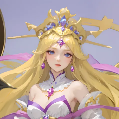 Close-up of a statue of a woman wearing a crown on her head, Anime goddess, Portrait Chevaliers du Zodiaque Fille, a beautiful fantasy empress, Detailed digital anime art, portrait of queen of light, ((a beautiful fantasy empress)), Kushatt Krenz Key Art W...