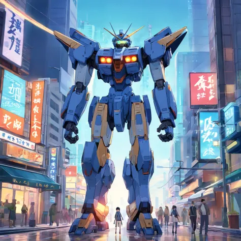 1mecha，Pacific Rim，Sense of oppression，The city of the future，Fight monsters，，Masterpiece，hyper HD，16k，structurally correct, extra tall mecha