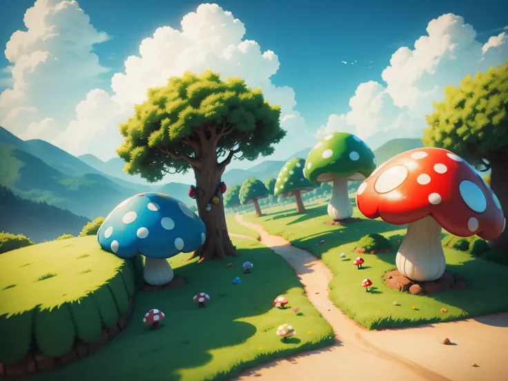 Mario and Luigi, the iconic plumber duo, stand side by side in the vibrant and whimsical Mushroom Kingdom. The lush green landscape is dotted with colorful blocks, towering trees, and cheerful clouds. With a playful and adventurous atmosphere, the scene ca...