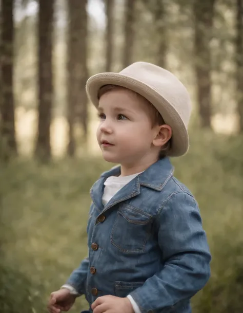 boy in a hat wearing jeans, in the style of canon eos 5d mark iv, elegant, emotive faces, joel robison, mommys on-the-phonecore, light gray and light blue, sony fe 85mm f/1.4 gm, flickr