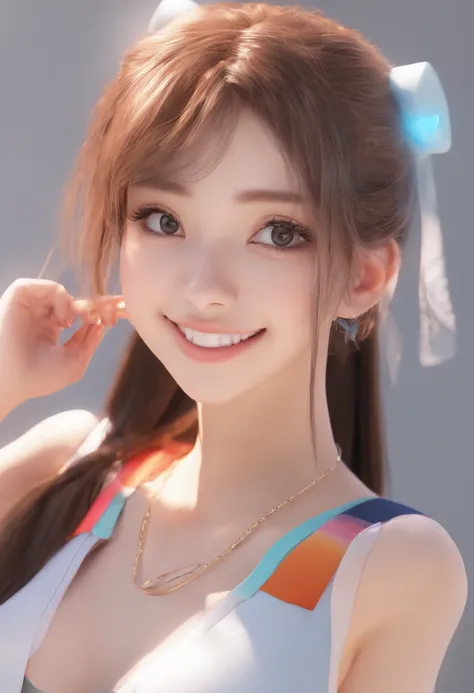 Sleeveless, Ponytail, Japan Girls, 8K, LAW Photos, Top Quality, Masterpiece, Realistic, Photorealistic Super Detail, One Girl, Cute, Best Smile, Beautiful Eyes, Long Hair, Perfect Facial Features,