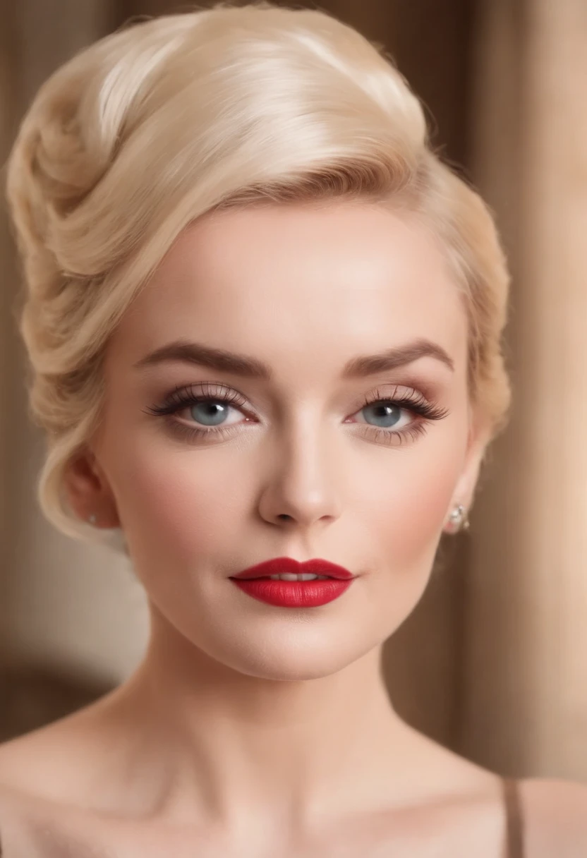 Blonde woman who looks like Audrey Hepburn and Marilyn Monroes ultra-realistic bijoux de charme