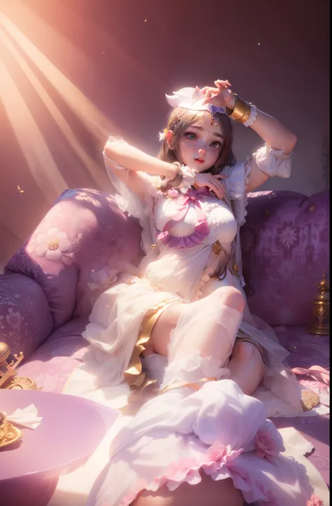 Cute girl, Princess, 3d look, sunlight, --v 4