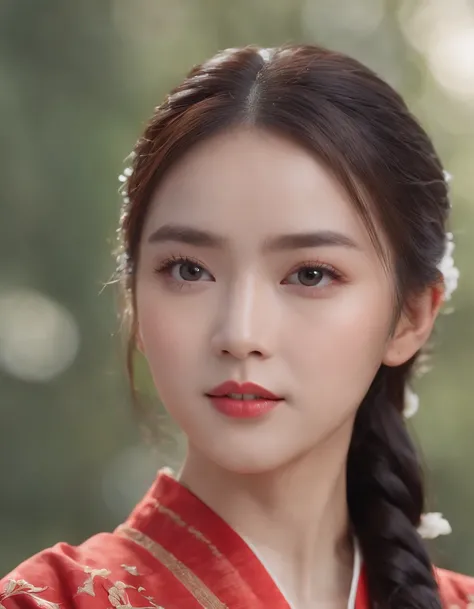 (8k, best quality, masterpiece:1.2), (realistic, photo-realistic:1.2)1girl,perfect face, perfect eyes,pureerosface_v1, red hanfu,tang style,