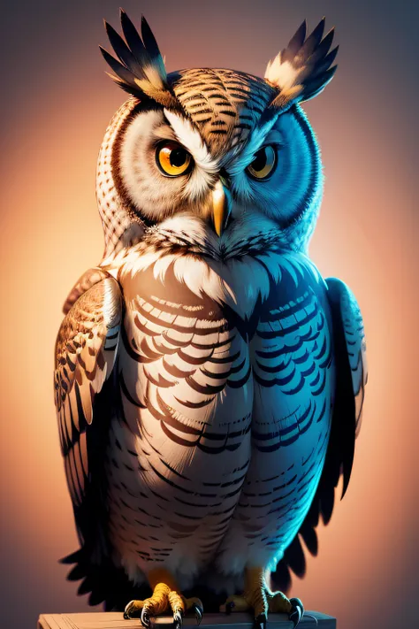 owl, T shirt design, illustration, realistic, 8K, cinematic, vibrant rich colors, high contrast, black background, full size body, no crop