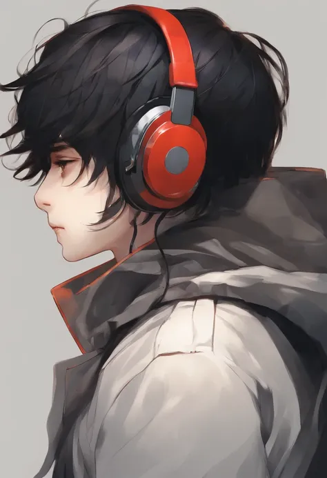 Cool　profile　ember　head phone　A dark-haired　twinks　illustratio　japanes　　male child