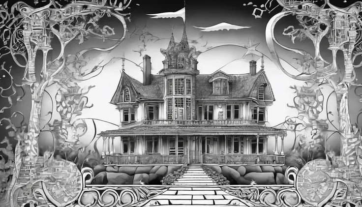 The old mansion with three boys was filled with a flash of light